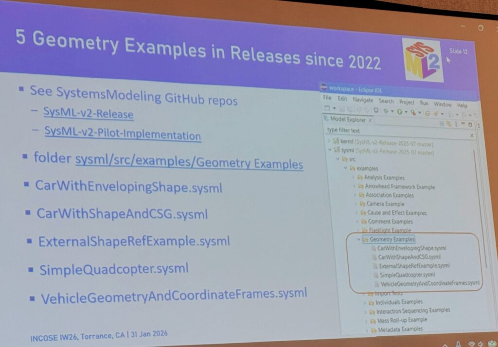 SysML2 Geometric Modeling and CAD integration
